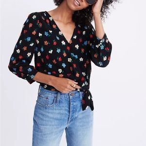 Madewell wrap top in pressed flowers S